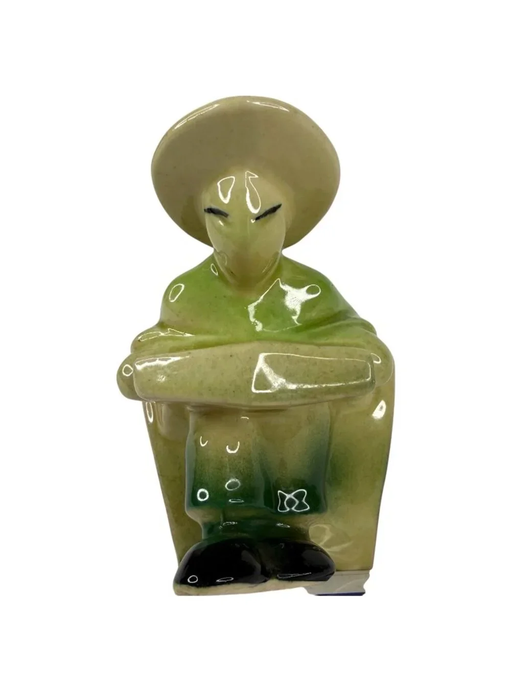 Vintage Shawnee Pottery Planter Chinese Asian Man Pulling Rickshaw Cart #539
